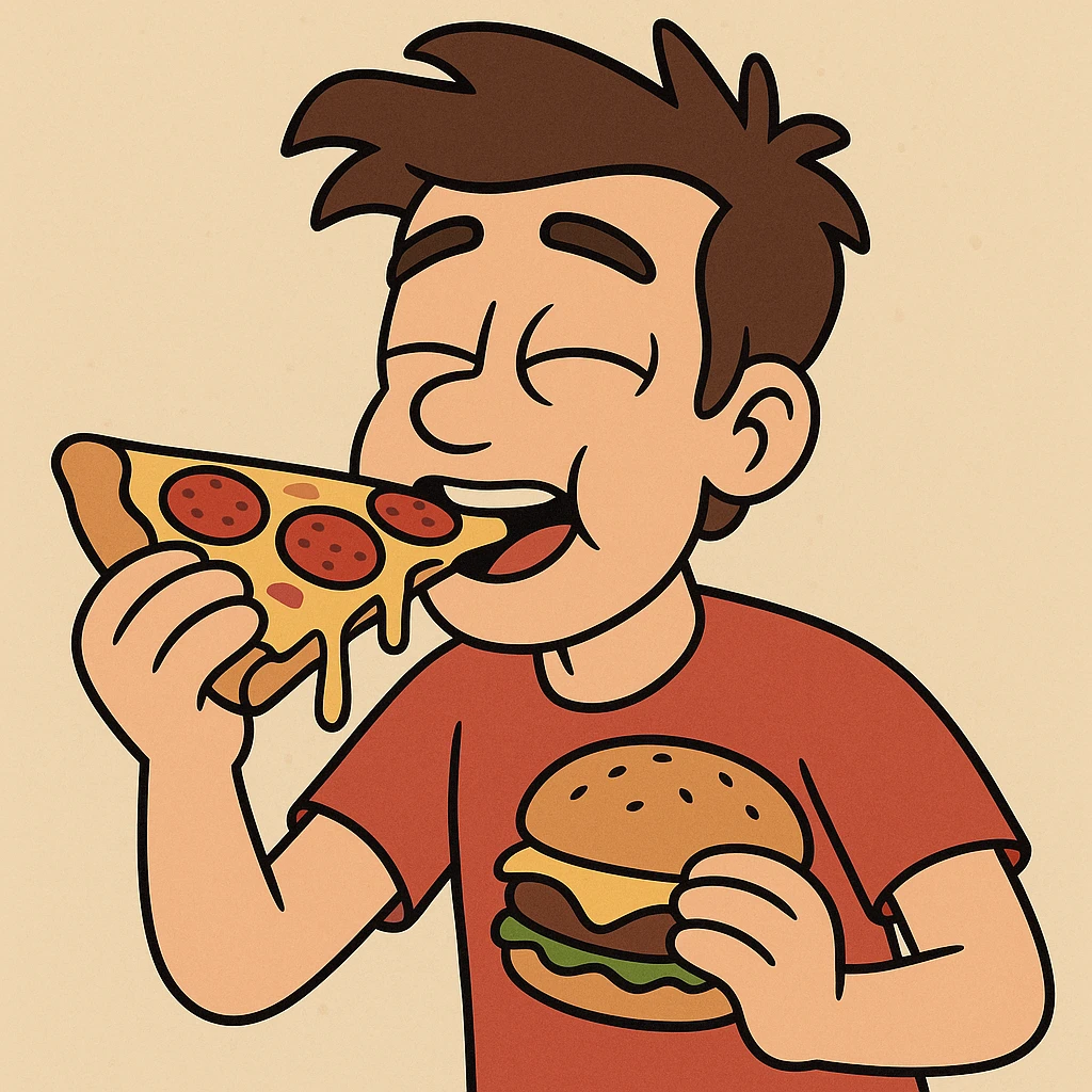  Hamburger pepperoni pizza the boy eating pizza emoji