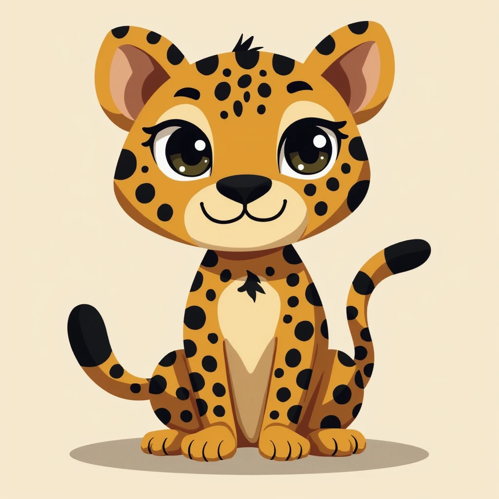 Flat design style leopard emoji