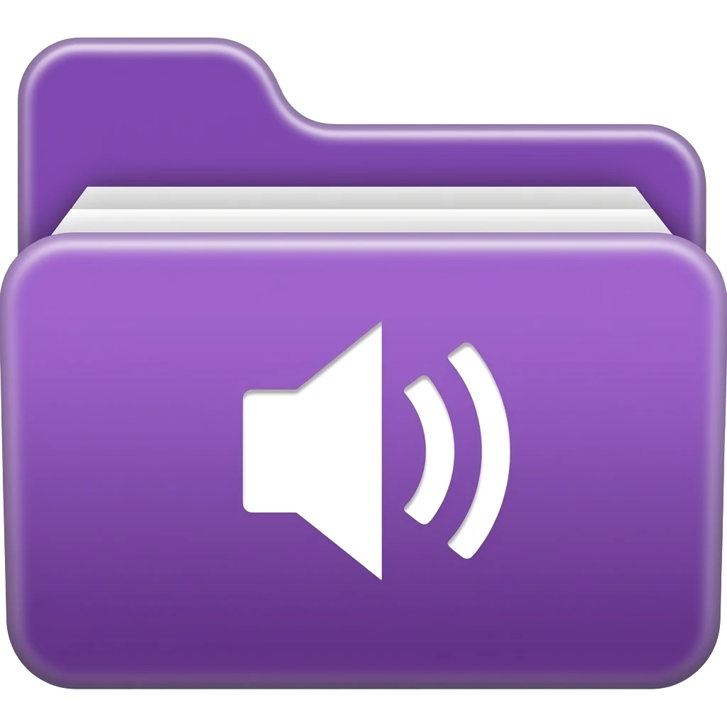 SFX: Purple folder with a sound icon. emoji