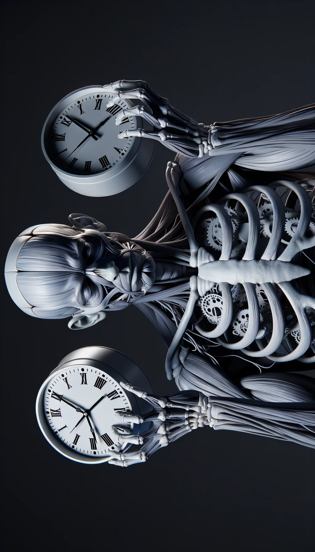 corpo umano anatomico CHE TIENE OROLOGI NELLE MANI E STA IMPAZZENDO PERCHé NON RIESCE A SVOLGERE TUTTE LE SUE ATTIVITà QUOTIDIANE: NON HA TEMPO, iperrealistico 4k emoji