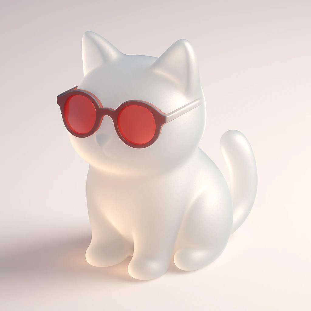 Cat wearing sunglasses, red tint emoji
