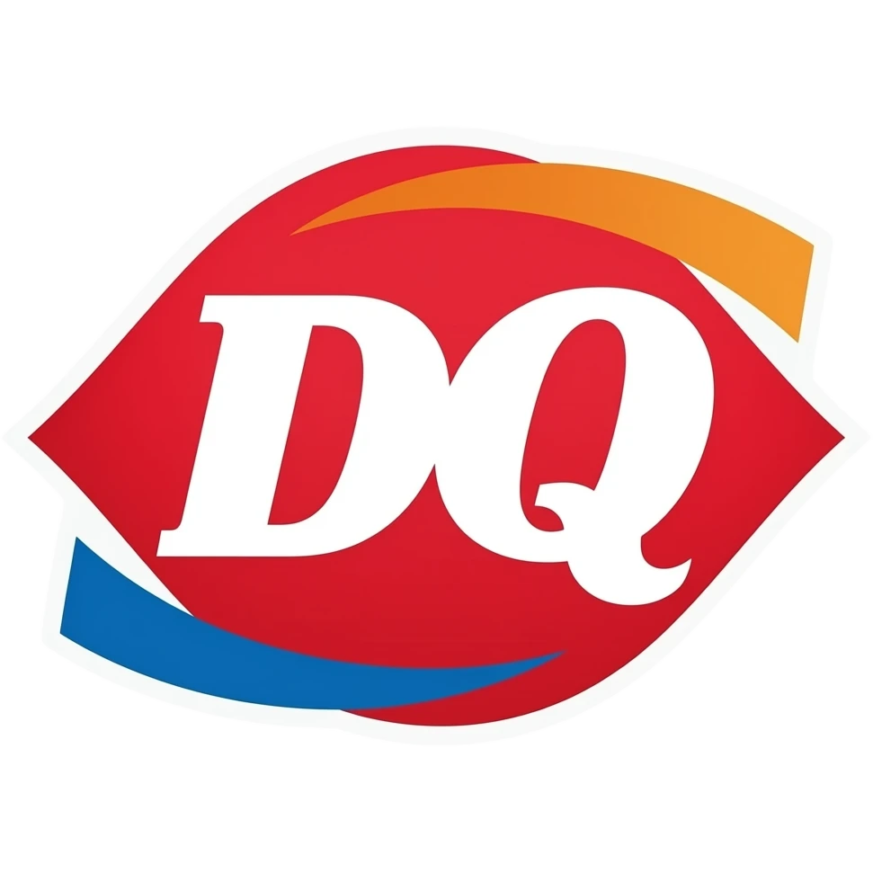 the 'dairy queen' logo. instead of DQ in the logo, change it to PQ emoji