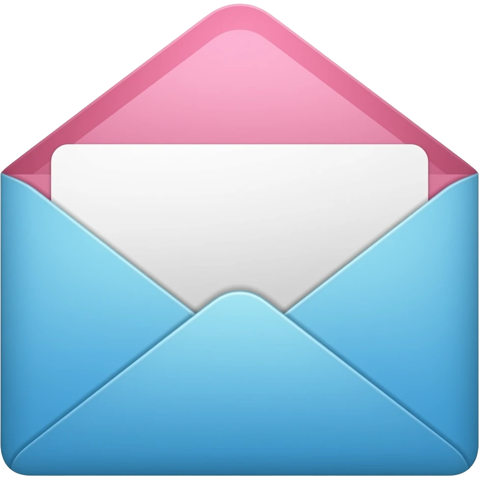 blue and pink envelope emoji