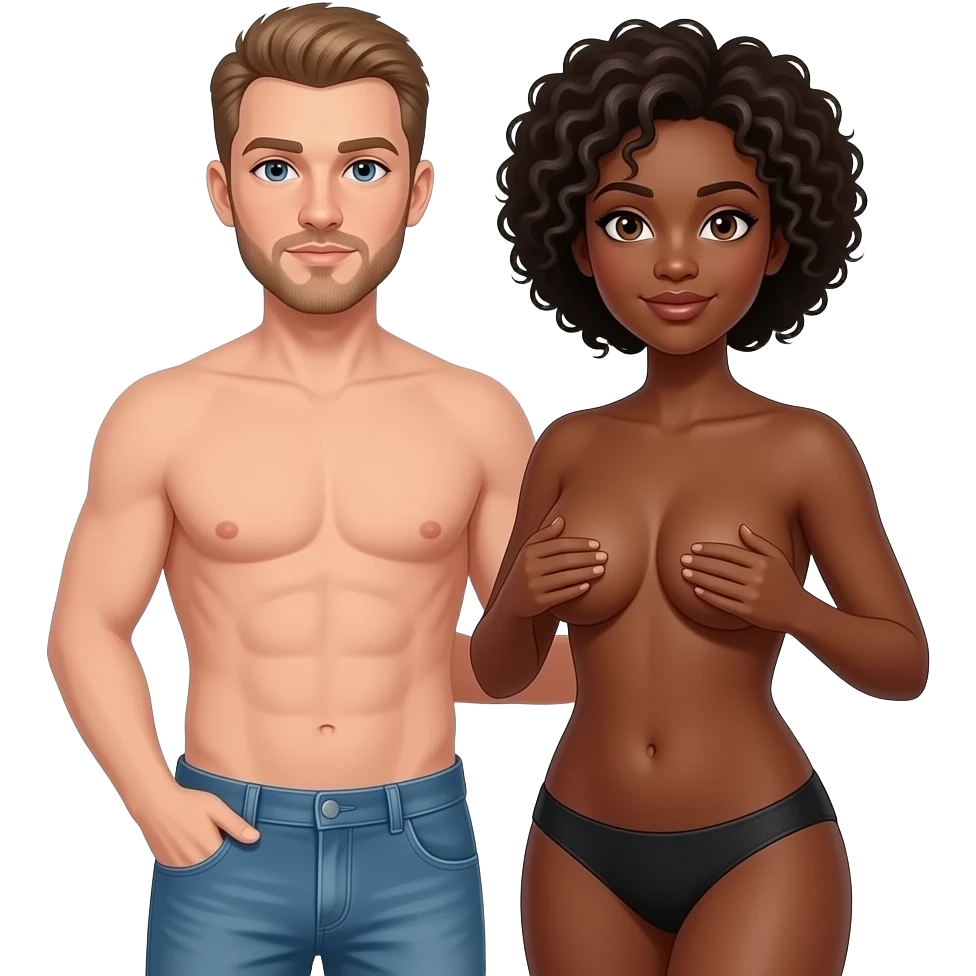 White male breedingBlack woman lactating naked emoji