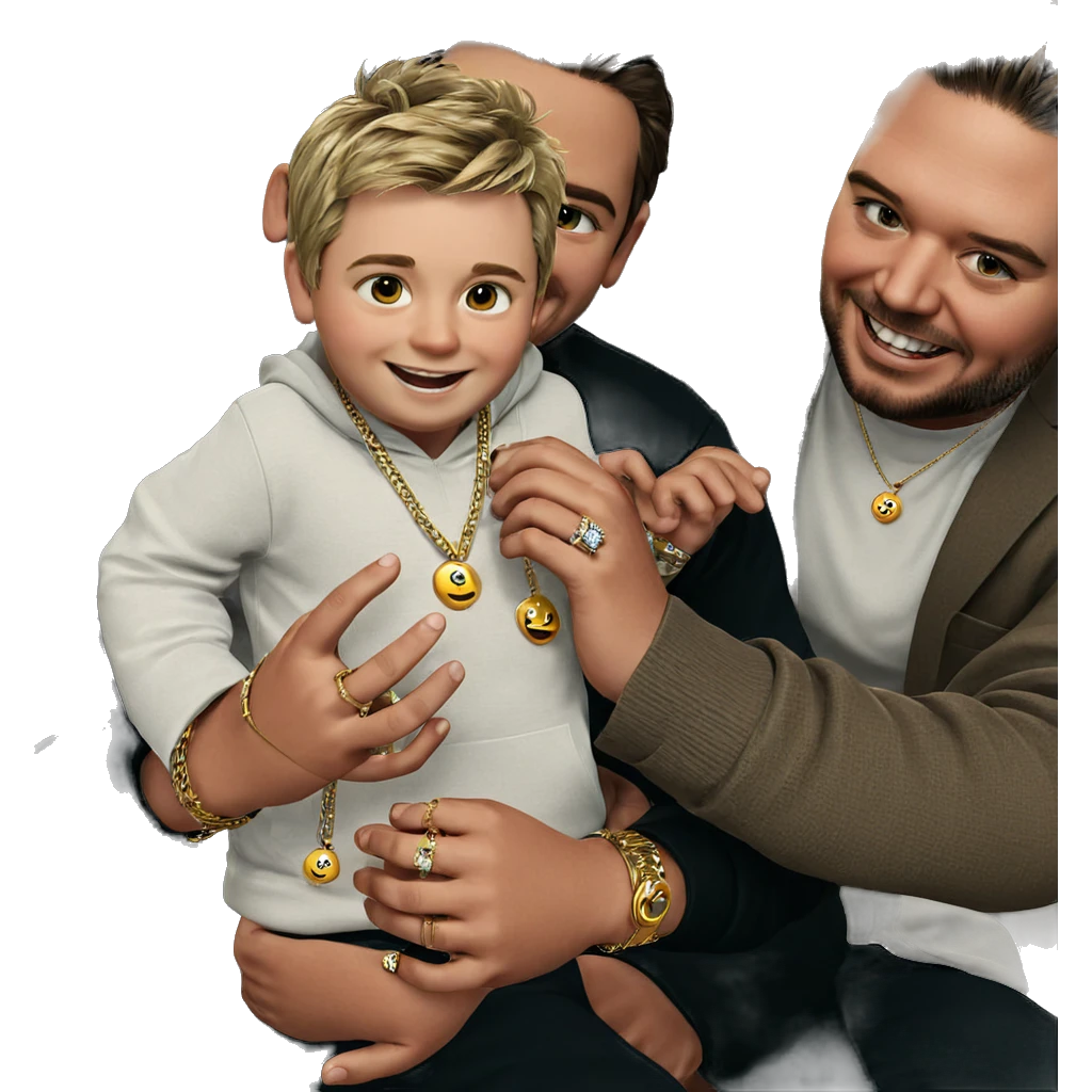 boys smiling with jewelry emoji