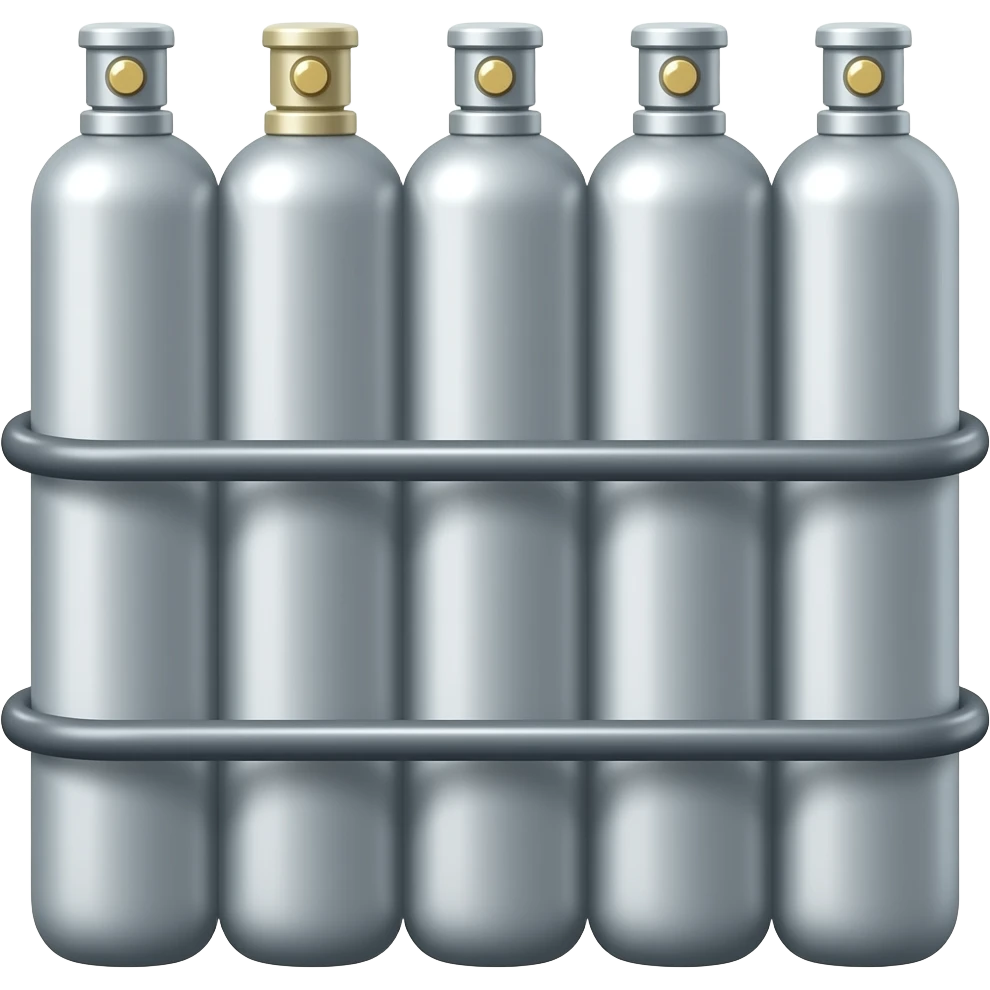 Inline packed gas Cylinders . Make it straight emoji