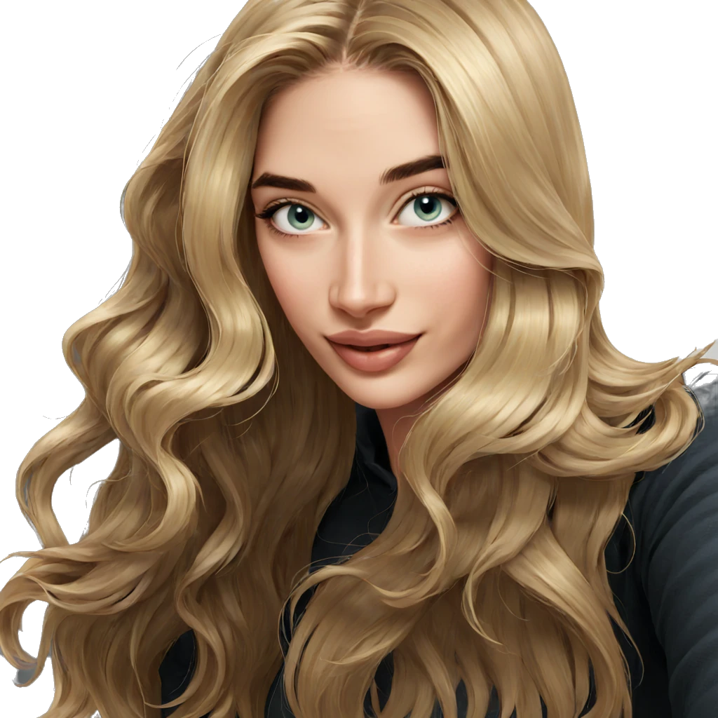 smiling girl with blonde hair emoji