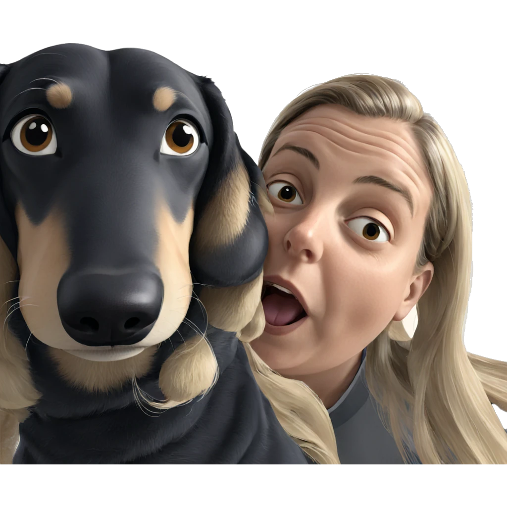 blonde girl with shiba inu emoji