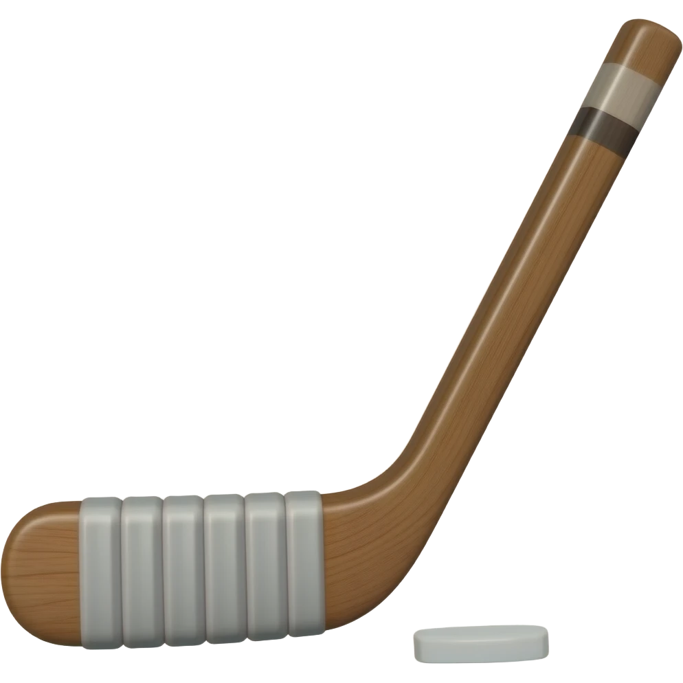 vibrant brown color 3d hockey stick emoji