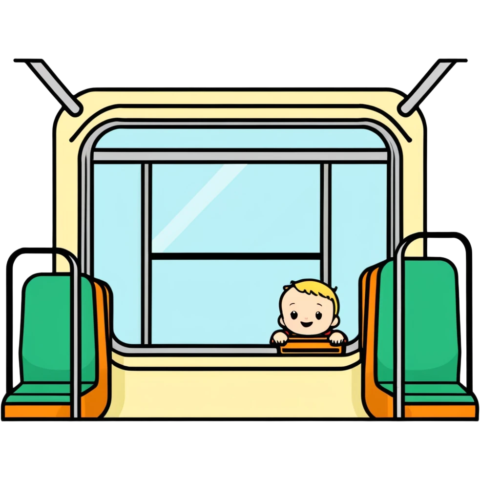 Toddler on train  emoji