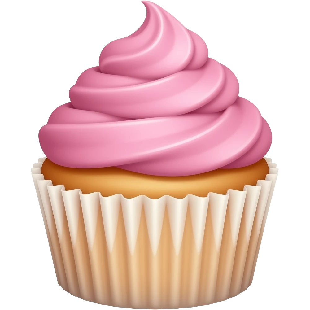 Cupcake with pink icing emoji