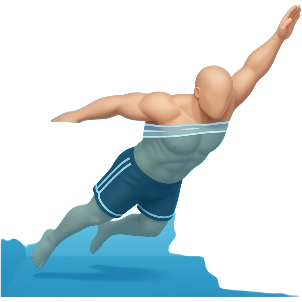 alguien nadando en una piscina y que tenga un brazo casi dentro del agua y en otro saliendo pero con las piernas fuera del agua emoji