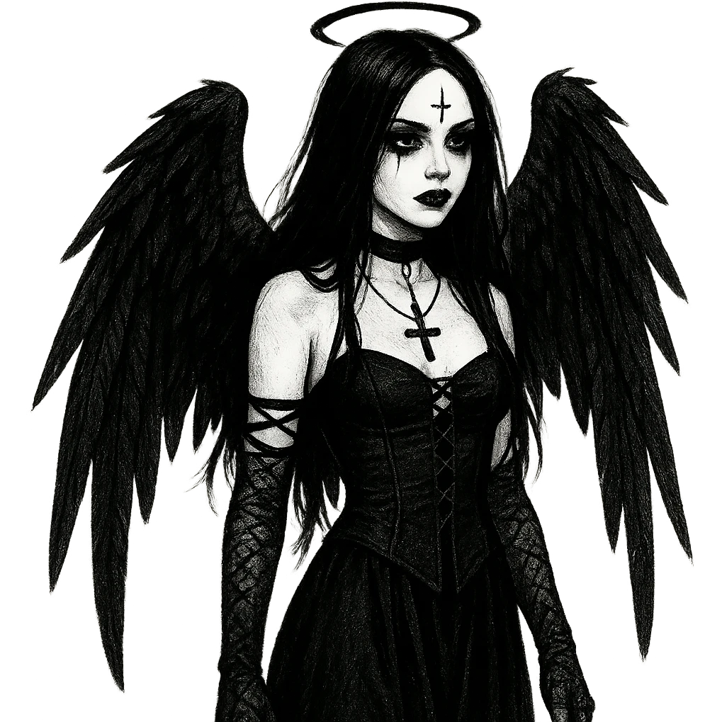 goth angel  remove background    emoji