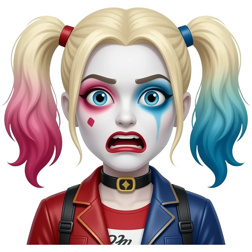 harley quinn asustada emoji