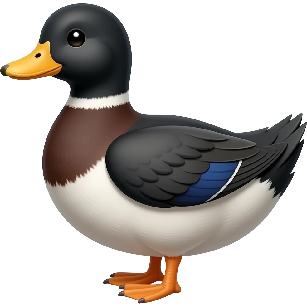Duck with black feathers emoji