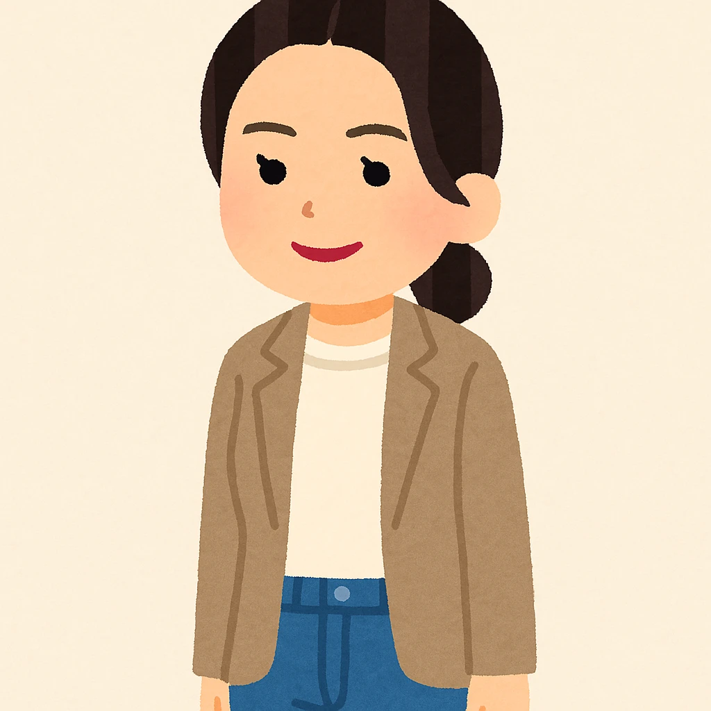 Kendall Jenner in Irasutoya style, smiling, casual chic clothing, minimal details, round face, gentle colors, plain background emoji