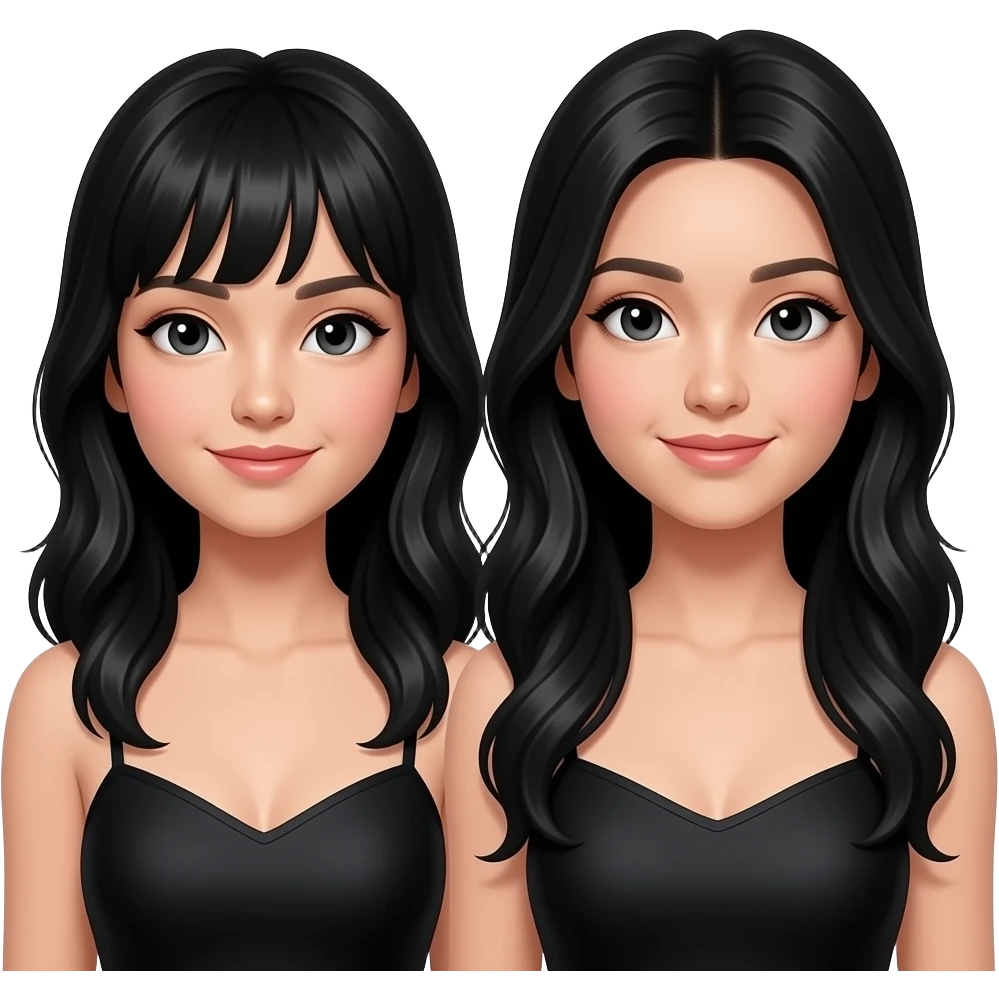 Längere schwarze haare und weiblichere kleidung für beide emoji