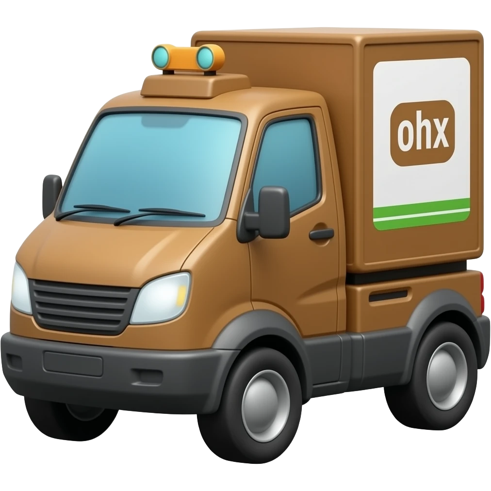 brown delivery robot emoji