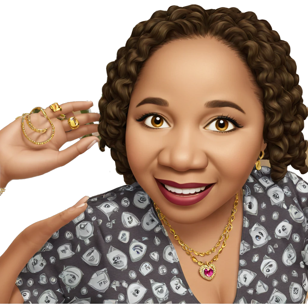 smiling girl with jewelry emoji