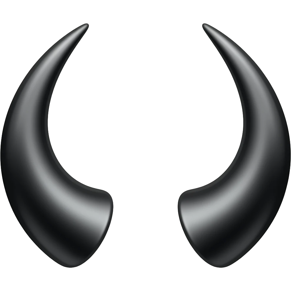Black devil horns emoji
