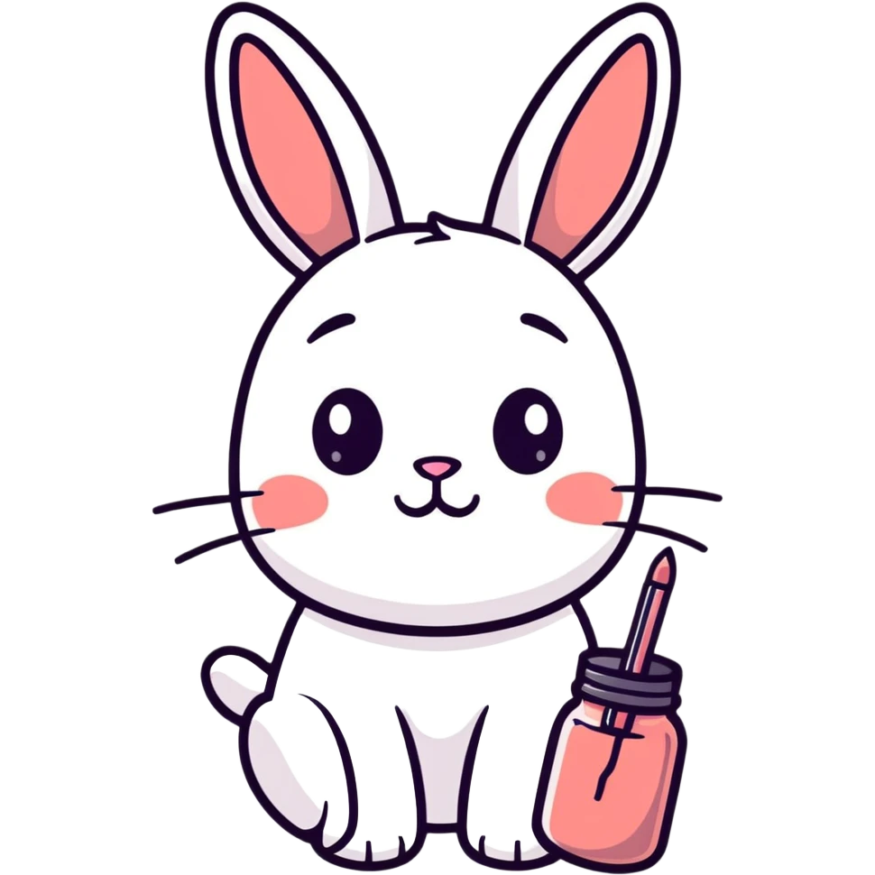 Jelly cat bunny with chav makeup emoji