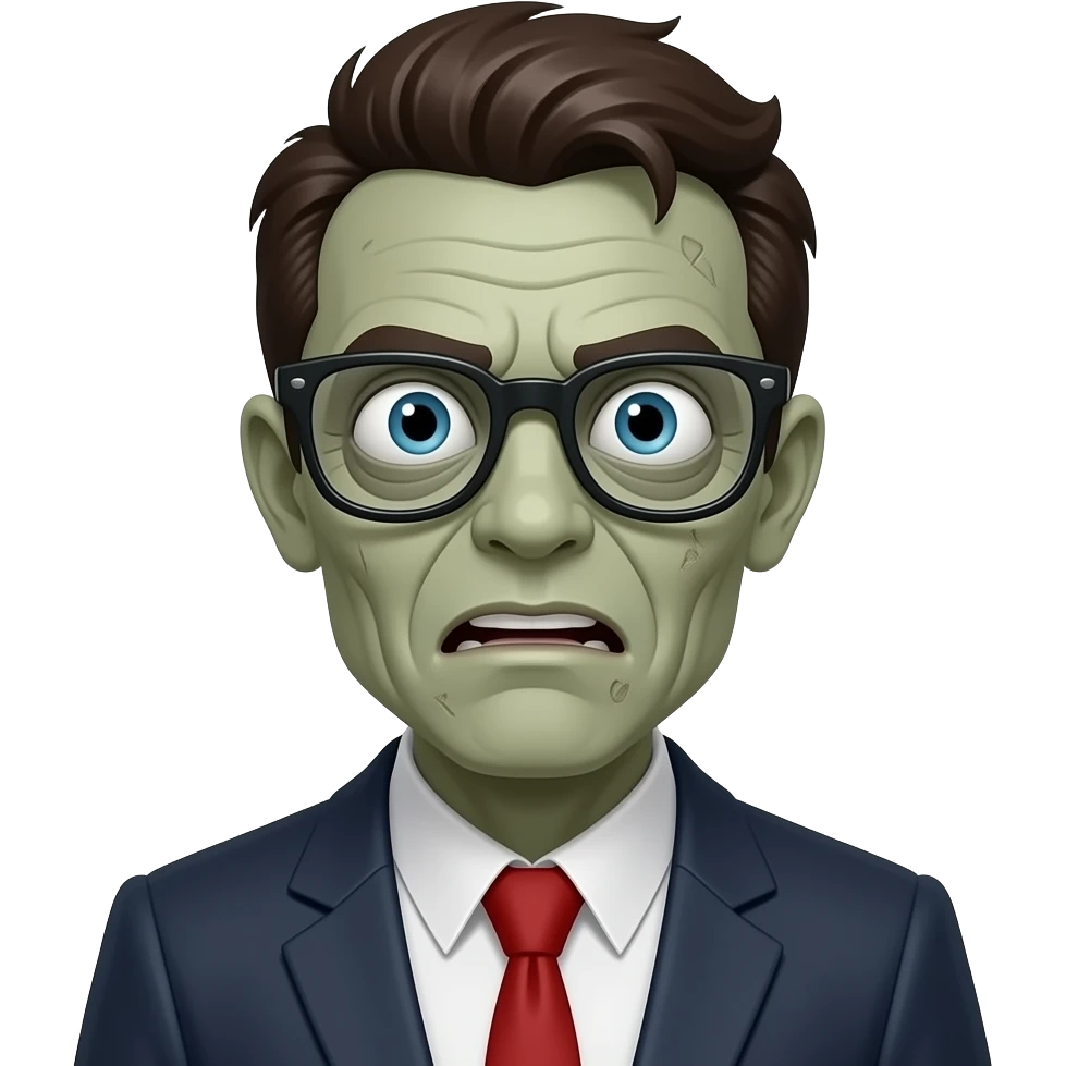 persona zombi con gafas i arrugas emoji