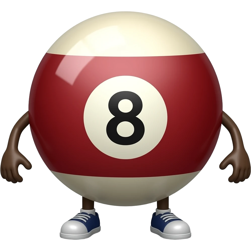 8 ball with legs and arms emoji