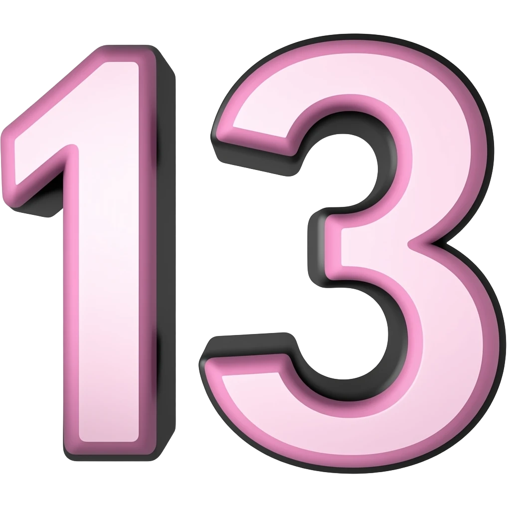 13 PINK BLACK WHITE emoji