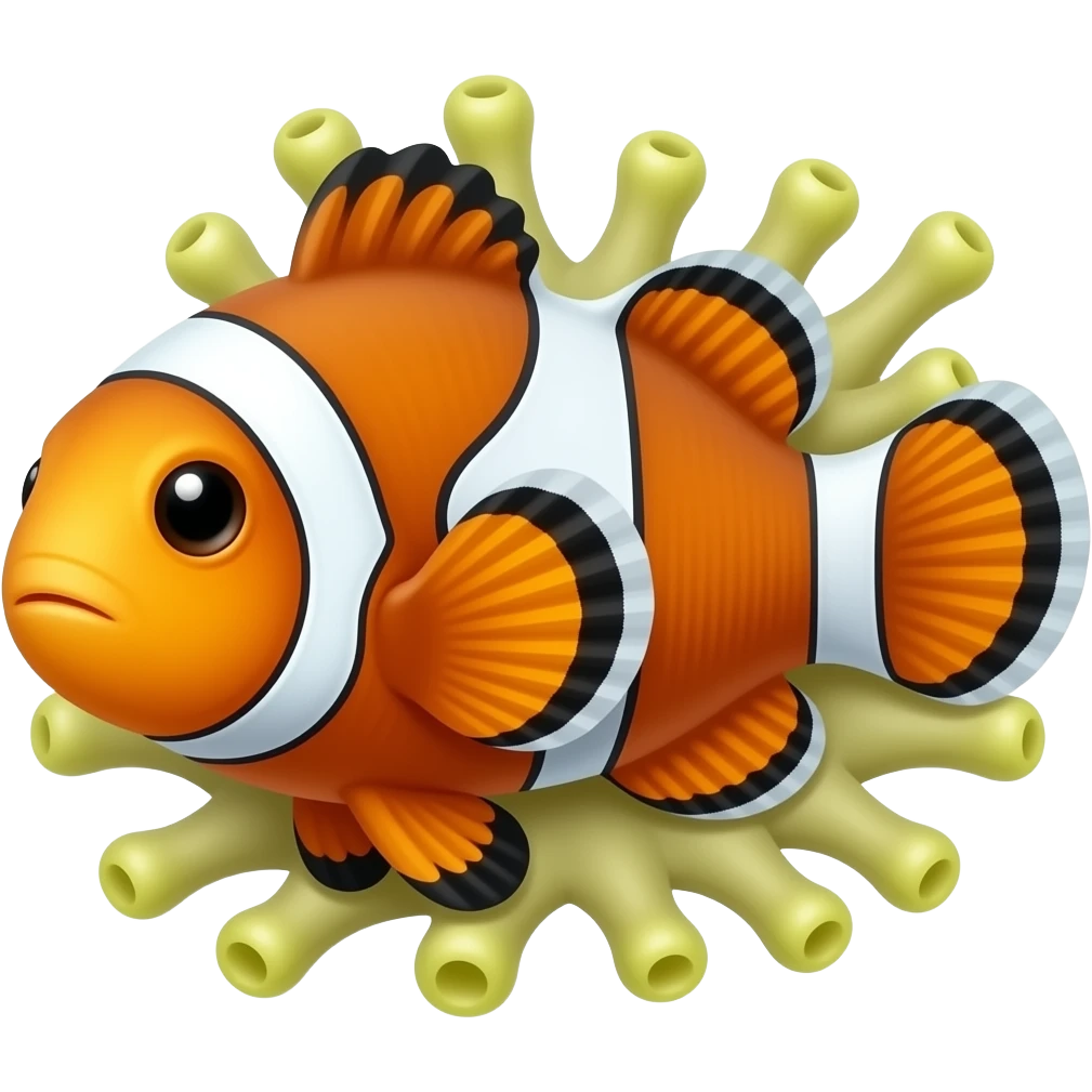 Anémone de mer fluo bébé poisson clown emoji