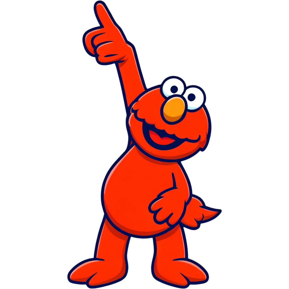 elmo pointing backwards emoji
