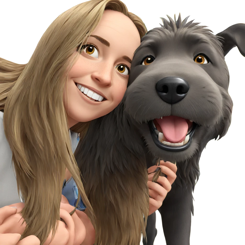 smiling girl with animal companion emoji