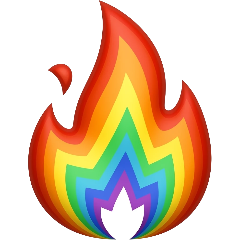 Fuego arcoiris emoji