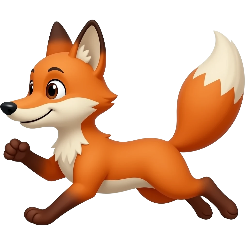 Cartoon fox running emoji