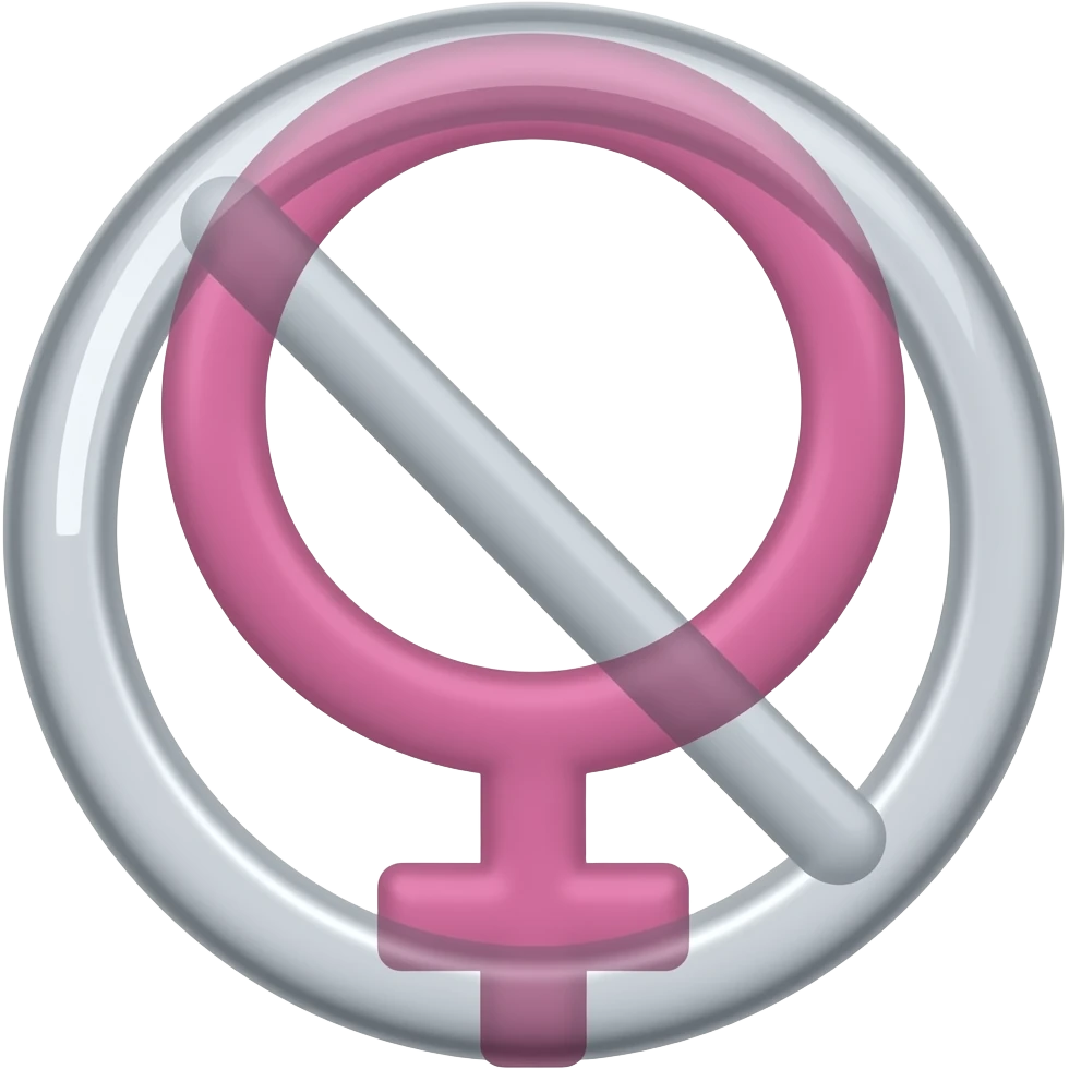 emoji representing absence of menstruation or female hormonal cycle, modern minimalist style, soft pink and red palette emoji