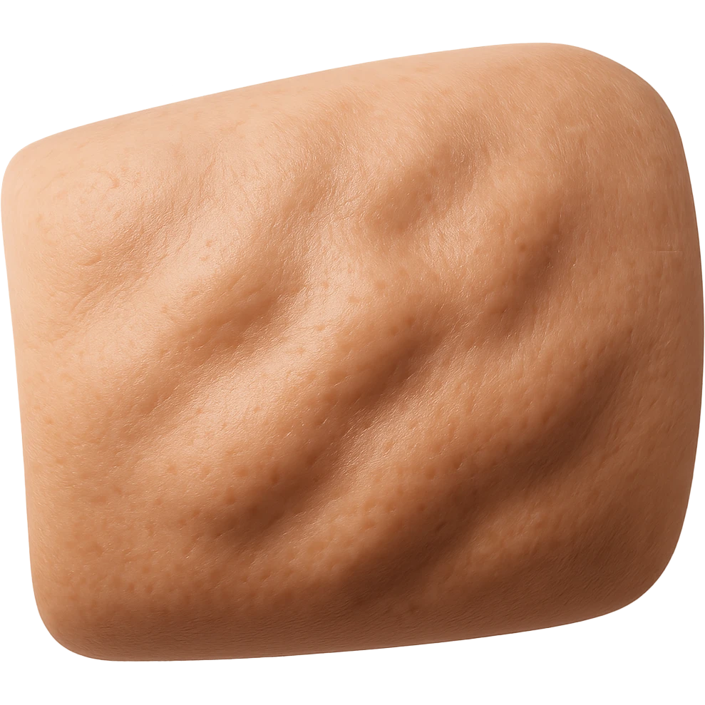 porzione di pelle con avvallamenti di grasso, iperrealistica 4k emoji