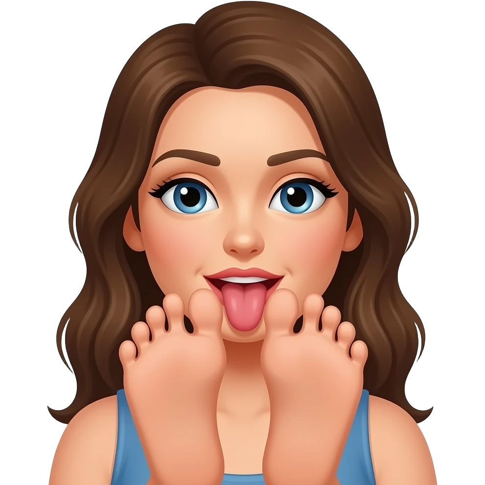 Feet sucking female emoji