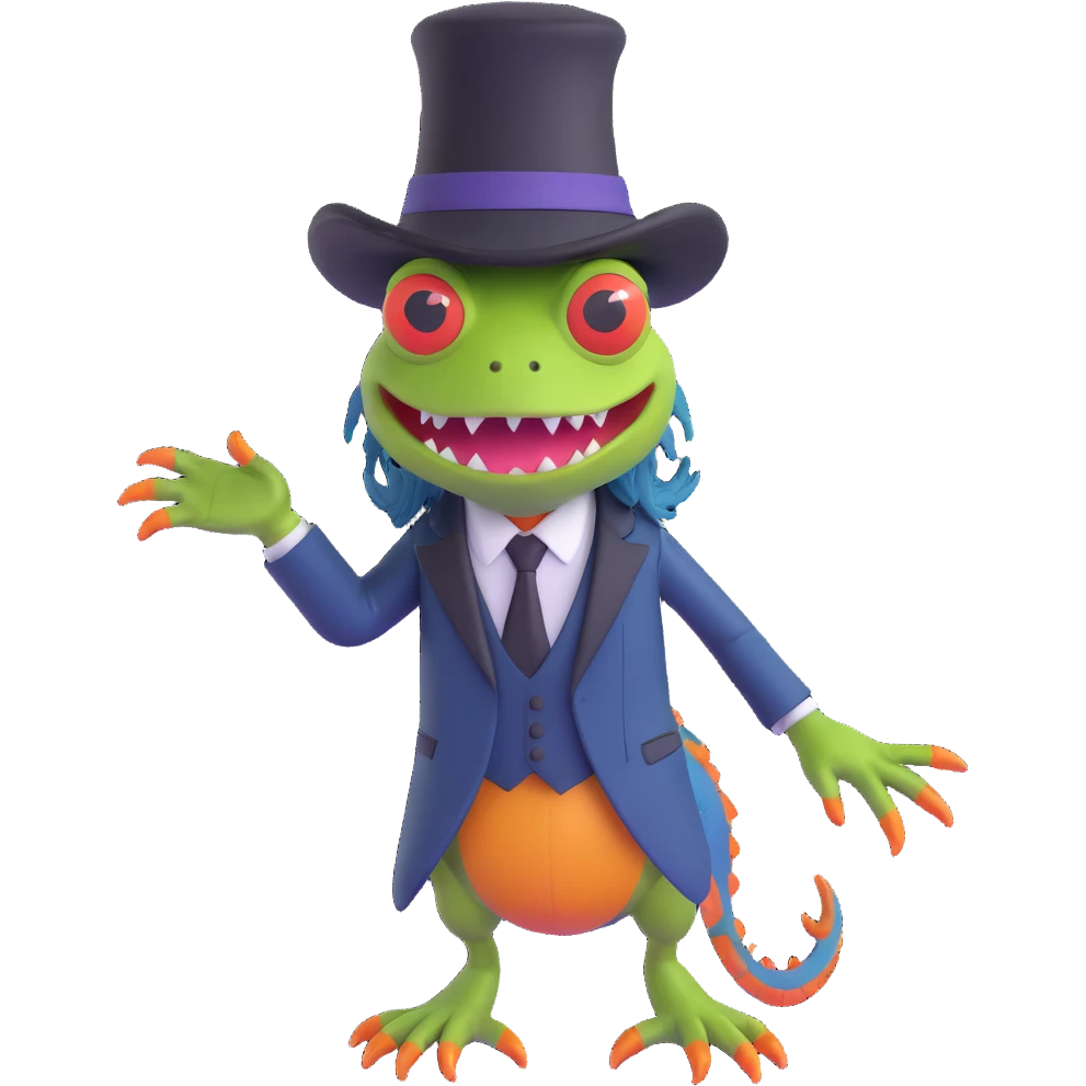 A murloc from World of Warcraft dressed as Abraham Lincoln emoji