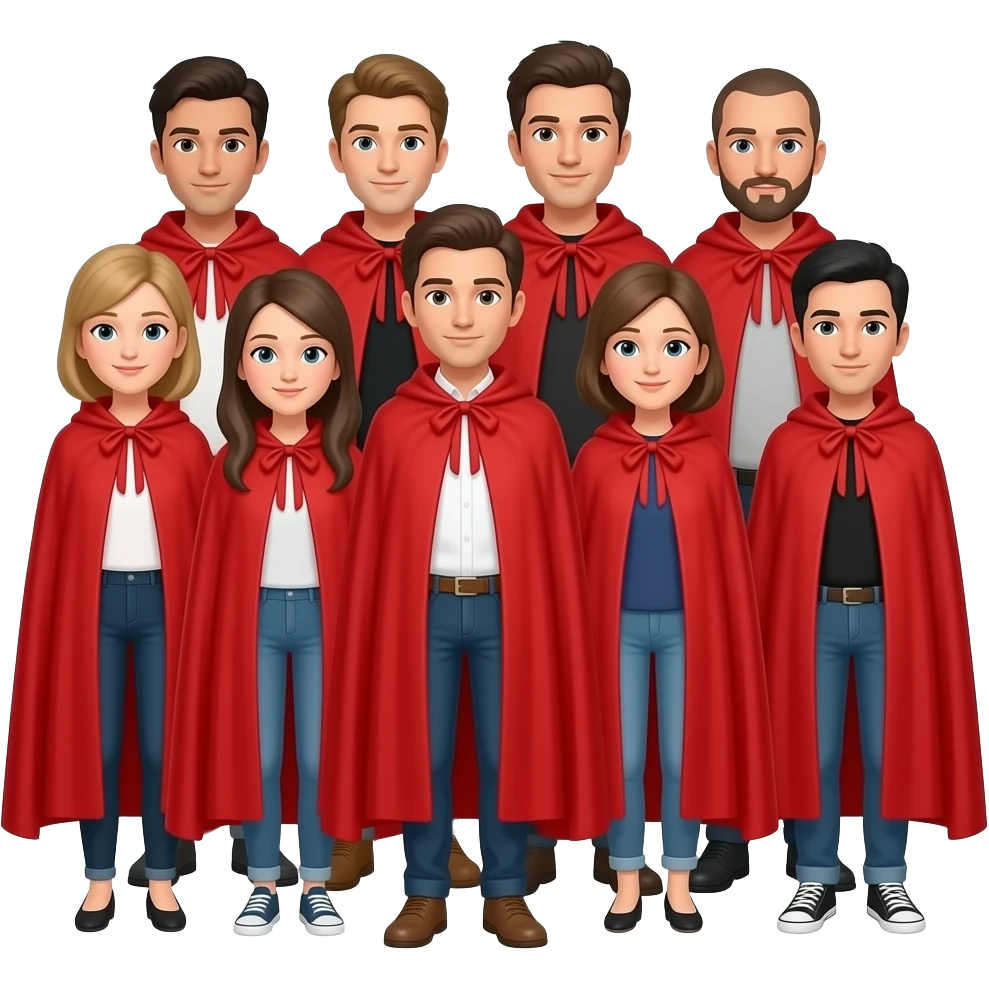people wearing red cape emoji