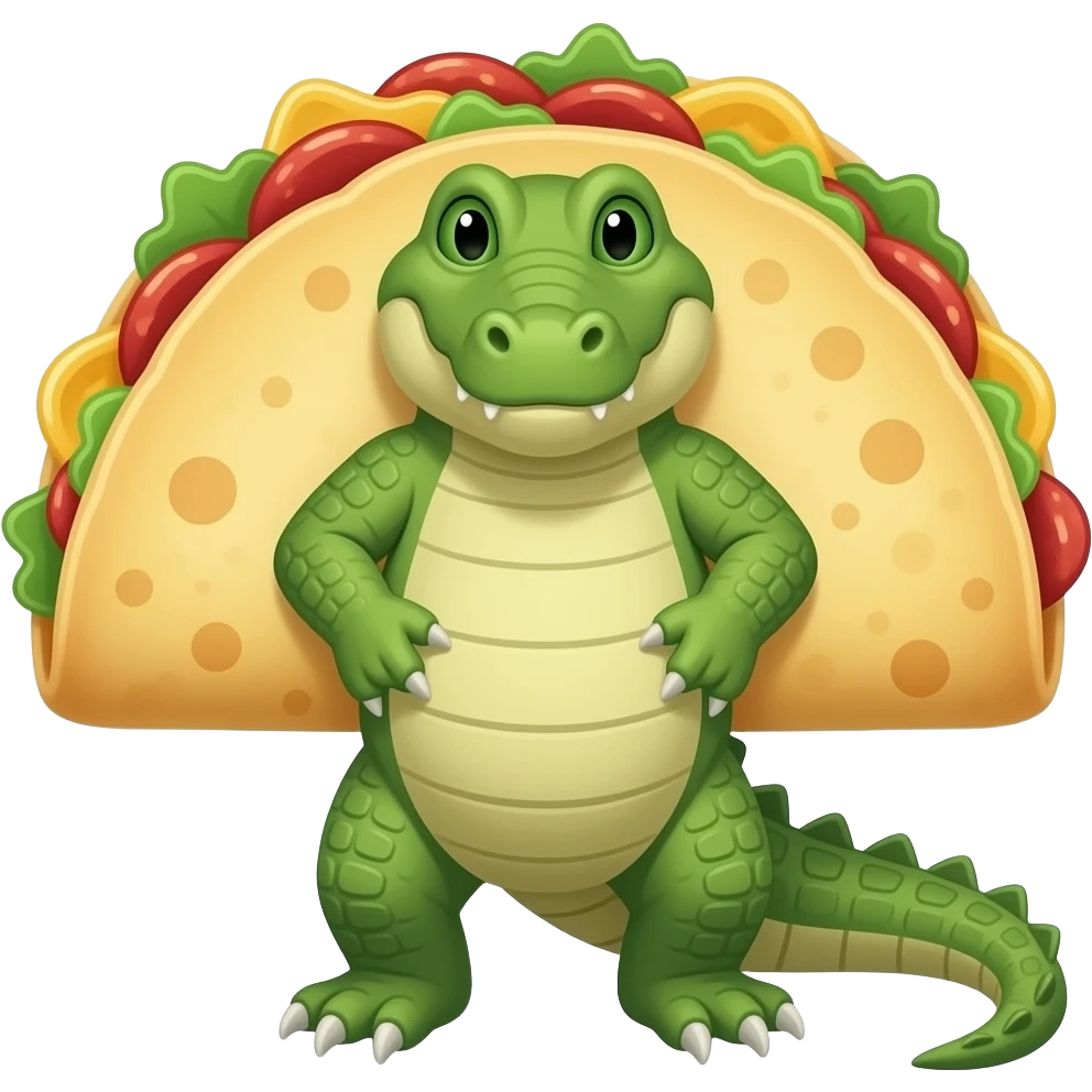 quesadilla fused with crocodile standing emoji