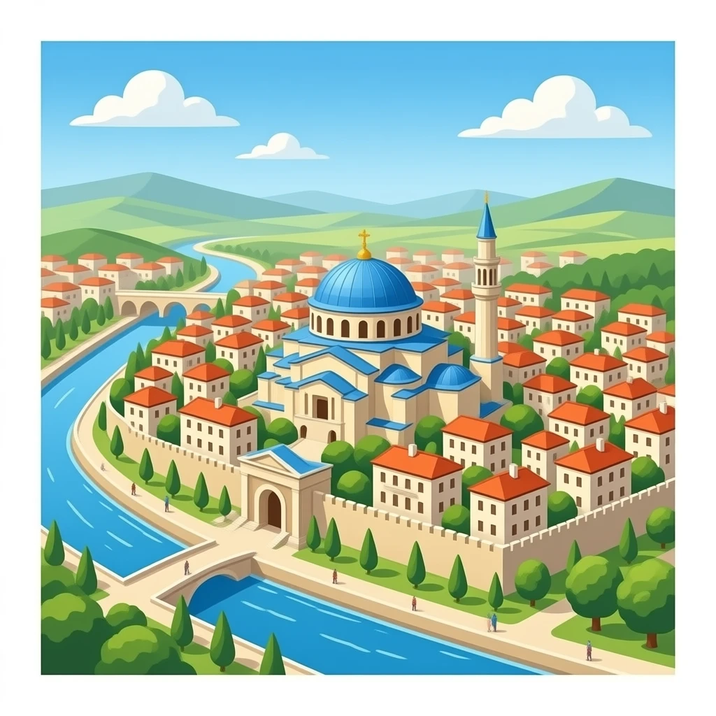ancient Byzantine Empire city top view emoji