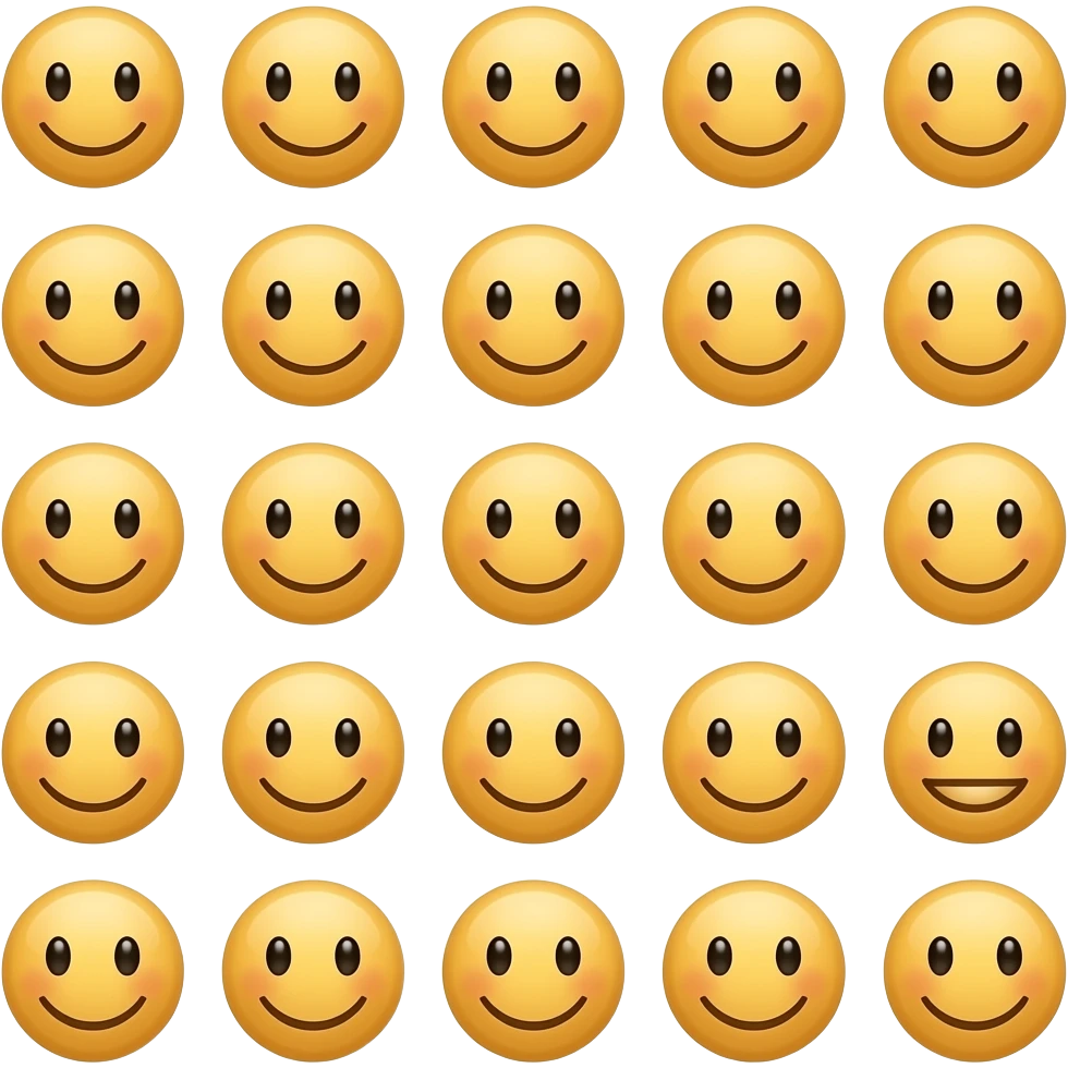 một emoij 100 khuôn mặt này 😀 ko khác nhau chỗ nào emoji