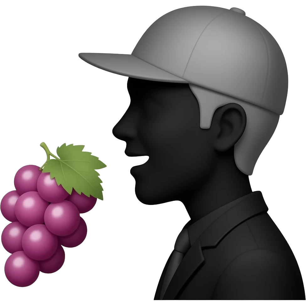 crea una imagen que represete la silueta de uva persova hablando emoji