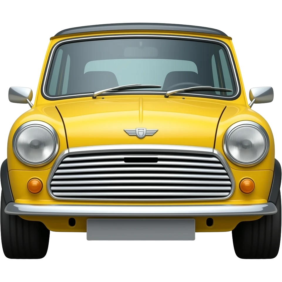 mini  cooper  noir retro jaune avec le toit noir emoji