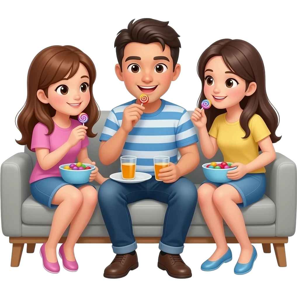 discute avec mes amis toute la nuit en mangeant des bonbons.” emoji