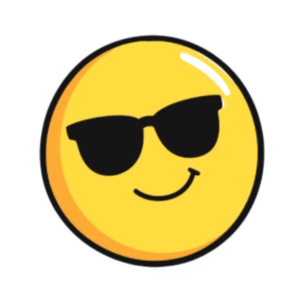 A yellow emoji wearing sunglasses emoji