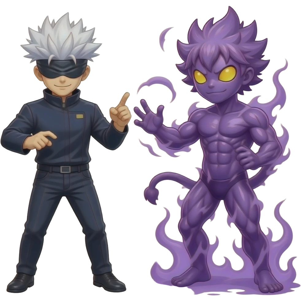 Satouro gojo using hollow purple against sukuna emoji