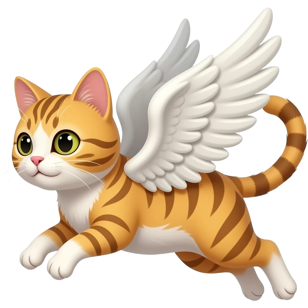 En flygande katt med vingar emoji