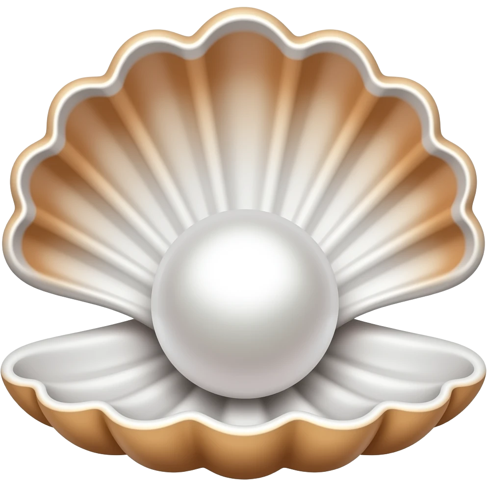big white Pearl the shell is baby brown and white , emoji