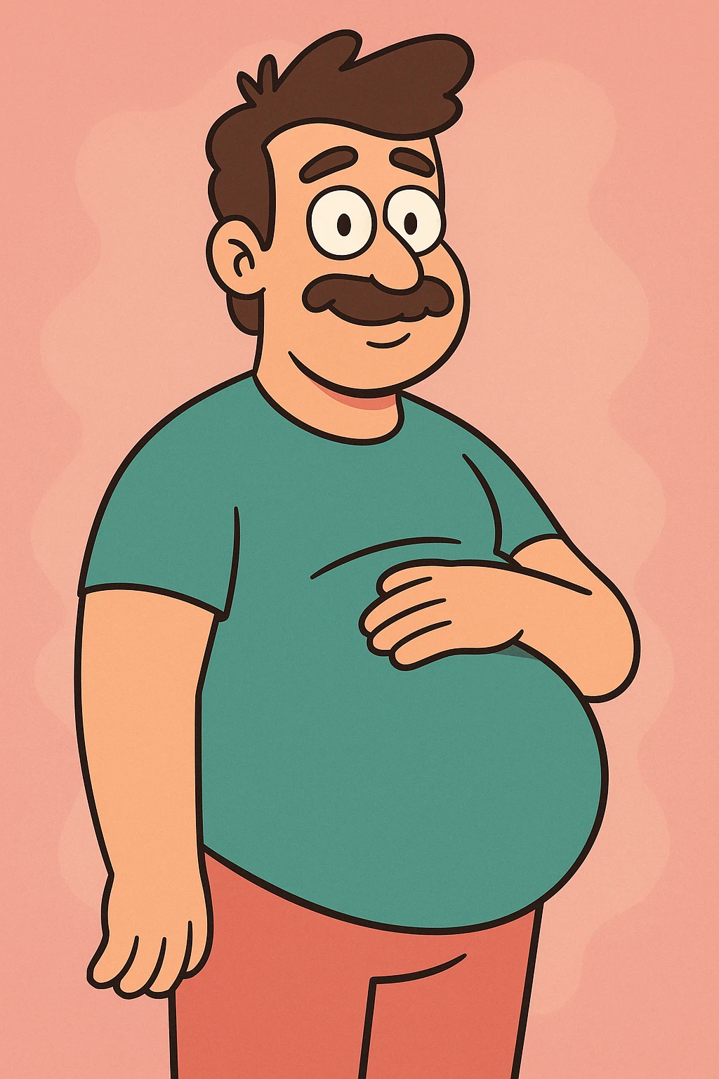 pregnant man, cartoon style, friendly, approachable, colorful, soft shapes emoji