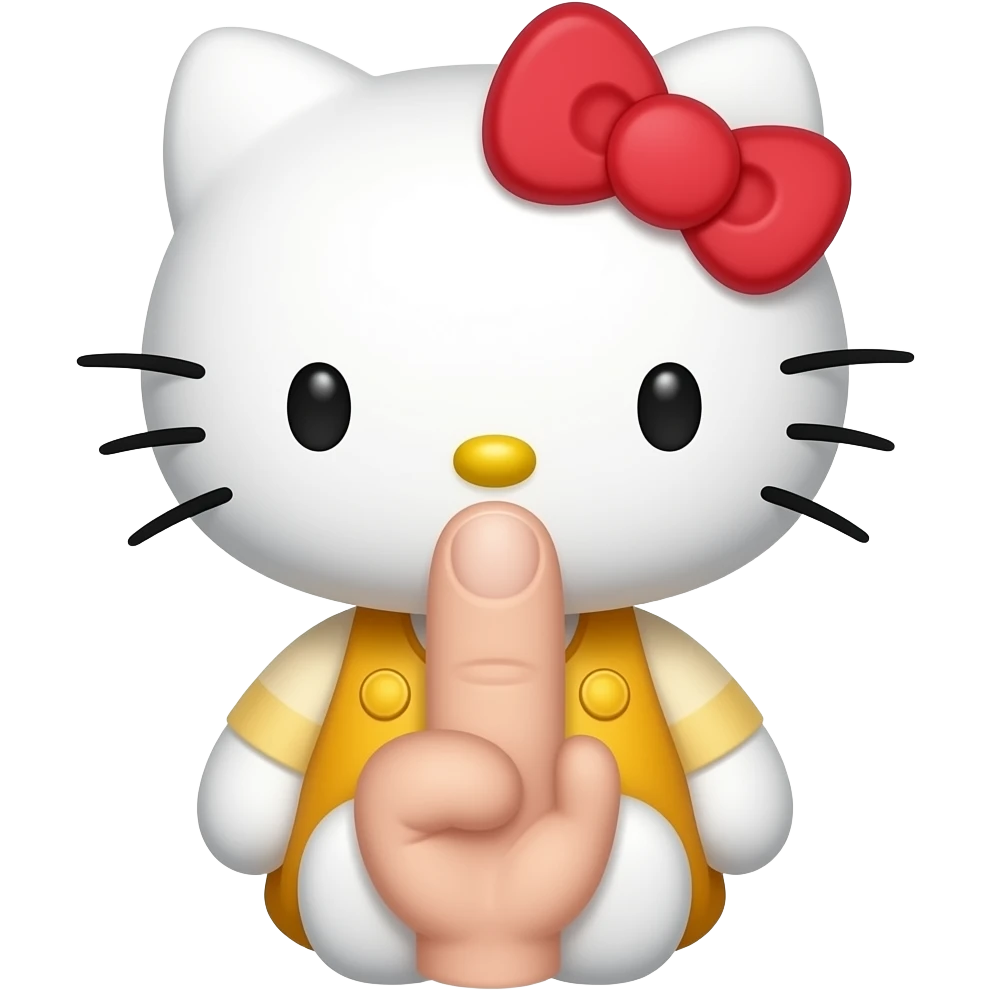 Middle finger hello kitty emoji